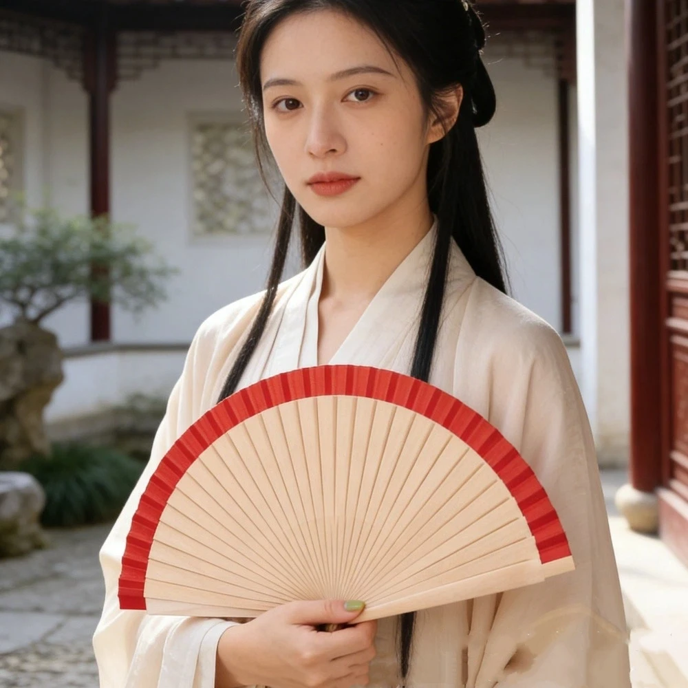 Classic Plain Design Spanish Folding Fan Traditional Multipurpose Handmade Fan 23cm Portable Wood Fan Photography