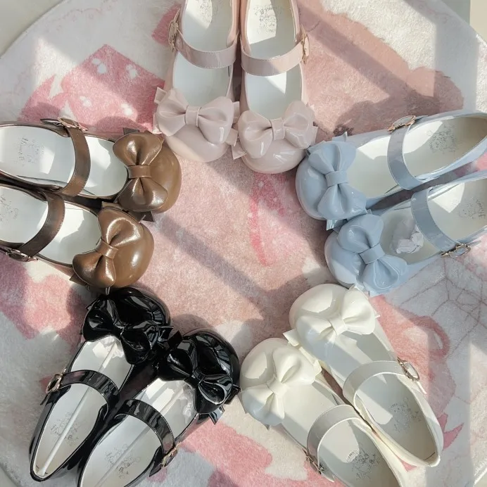 

Японские милые туфли на низком каблуке в стиле Лолита с бантом, мягкие, универсальные, женские, модель «Мэри Джейн» с круглым носком