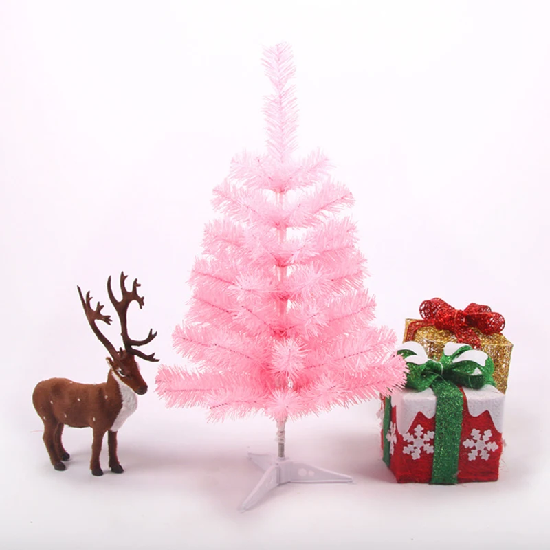 60 cm Weihnachtsbaum Weihnachtsdekoration PVC Kleiner Baum Heimbedarf Weihnachten Grün Rosa Weiß Schnee Desktop Dekoration Ornament