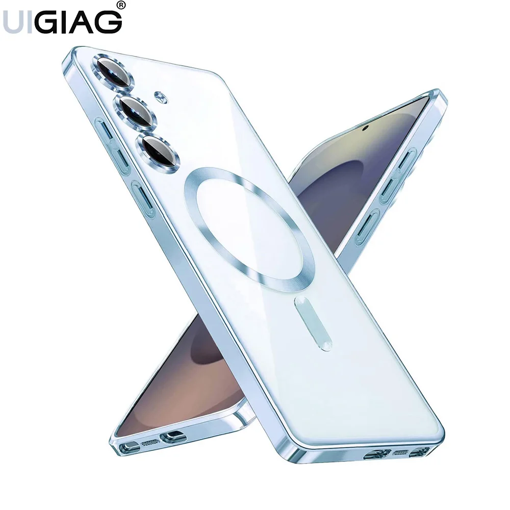 

Роскошный силиконовый чехол с покрытием для Samsung Galaxy S25 Edge S24 S23 S21 Fe S22 Note 20 Ultra 10 Plus Magnetic Magsafe Soft Cover