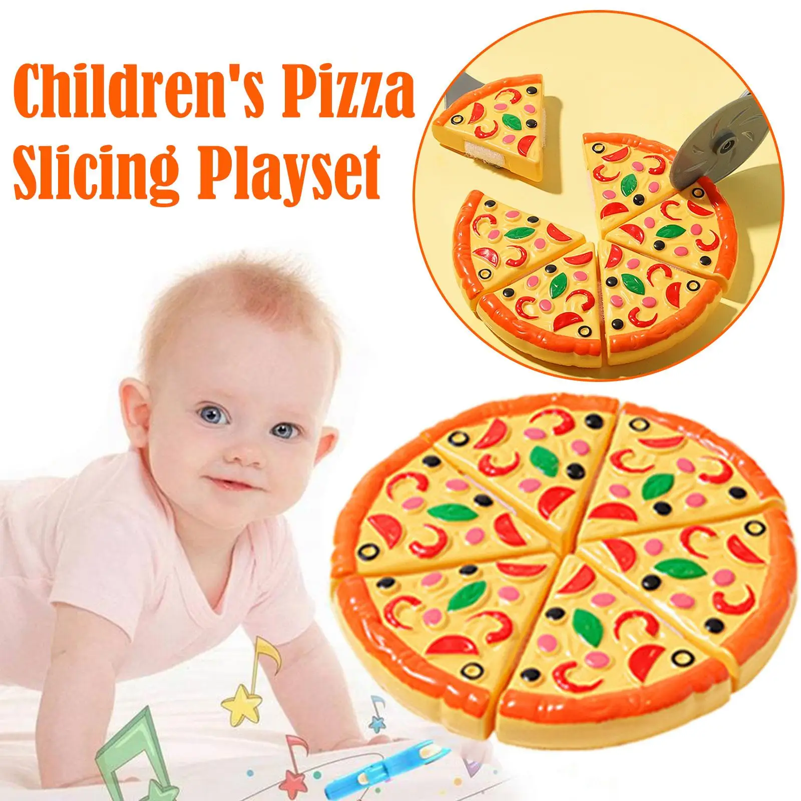 Kids Pizza Cutting Toy Simulation Plastic Pizza Dinette Child Toy Kitchen Pretend Food Cooking Kitchen Toys For Girls Y9j8