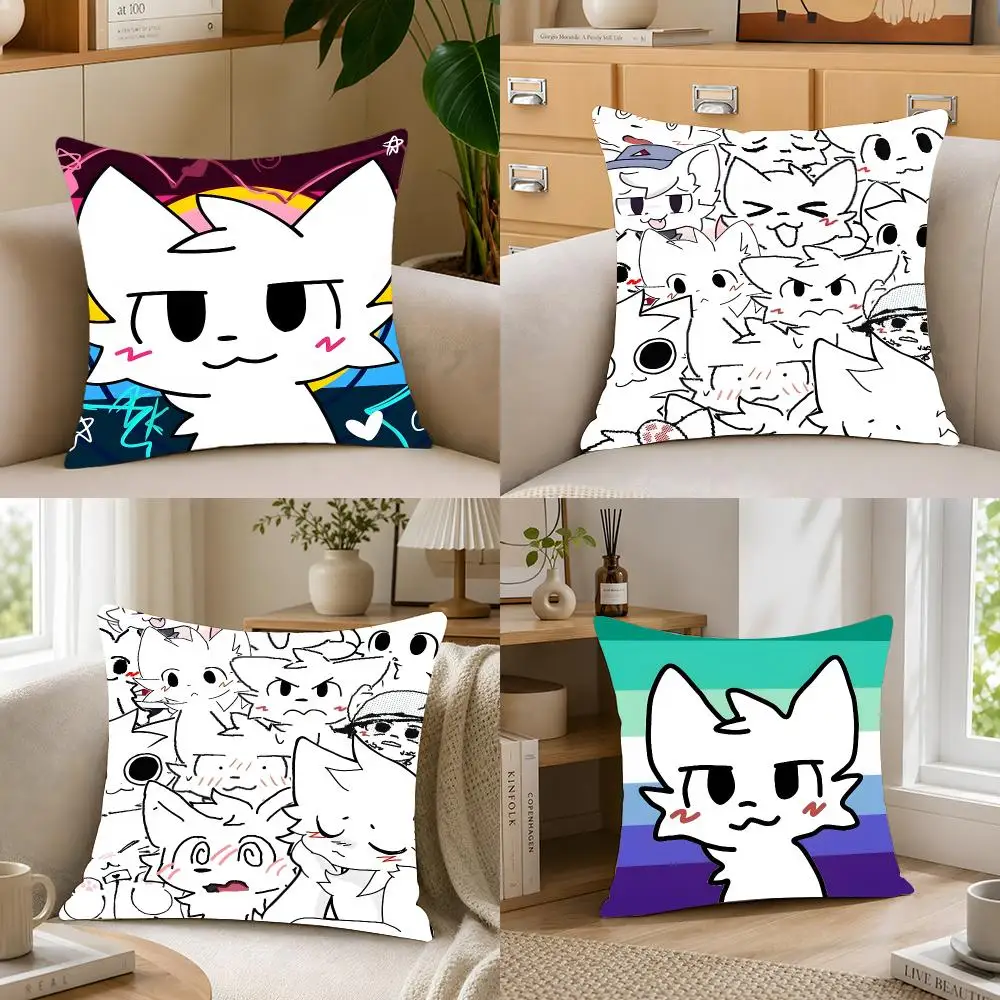 Character Art Playful Boykisser Cushion Cover Crystal velvet sofa Aesthetic room decor Car seat back cushion