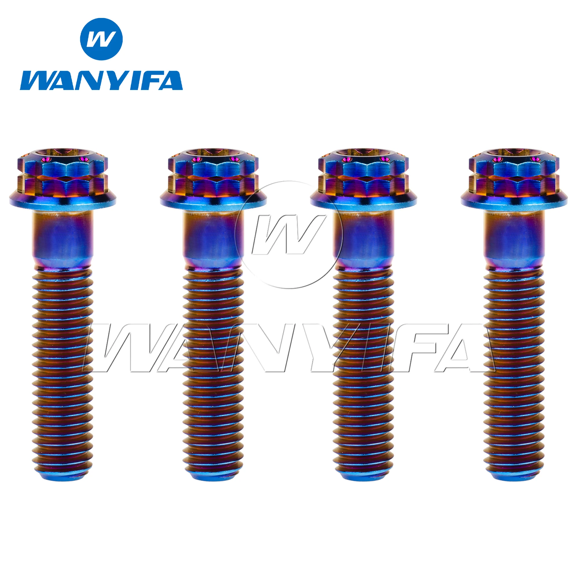 Wanyifa-Parafuso de titânio para motocicleta reequipada, T40 parafusos de cabeça, flange Torx, M8 x 15, 20, 25, 30, 35, 40, 45, 50, 55, 60, 65, 80 milímetros, 4 PCes, 10 PCes