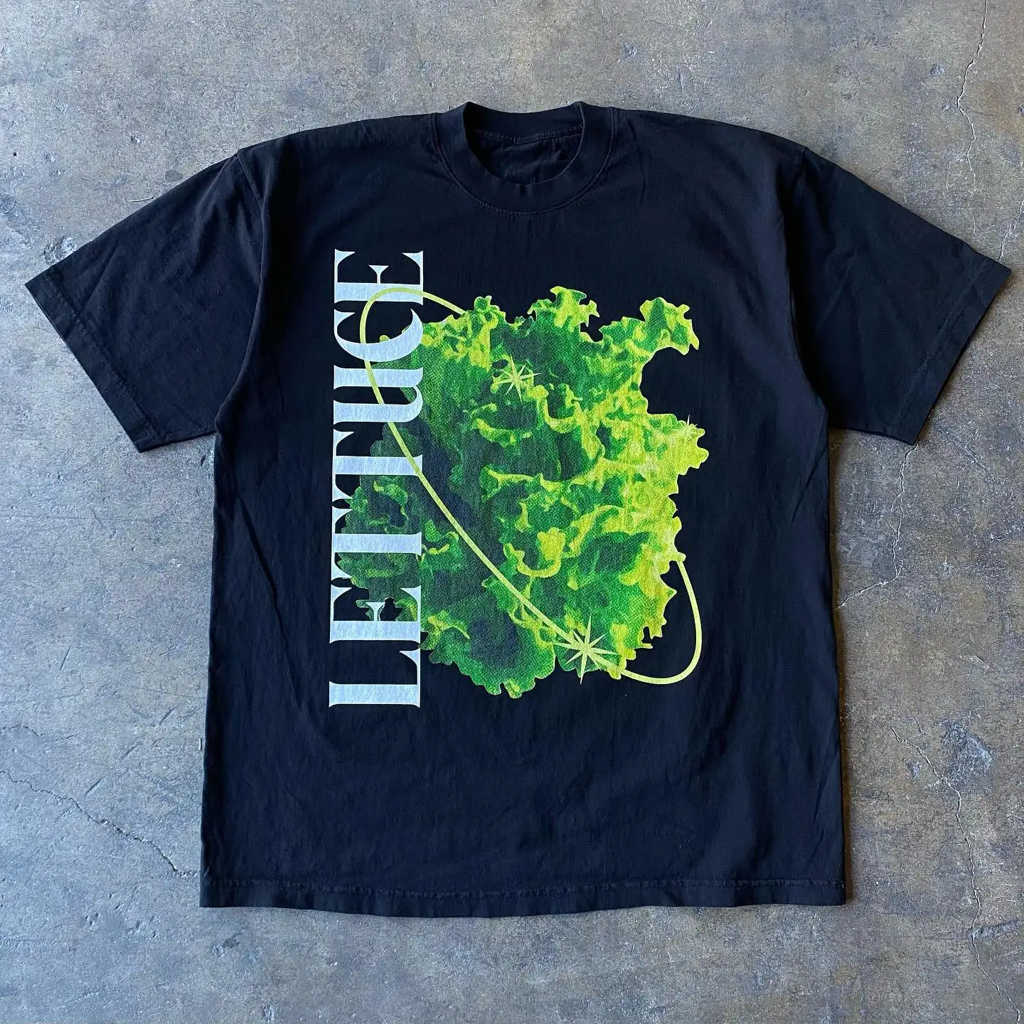 Fun Planet Printed Short Sleeve T-Shirt Couple's Matching Personality Top Skin-friendly Breathable Cotton round Neck Tee