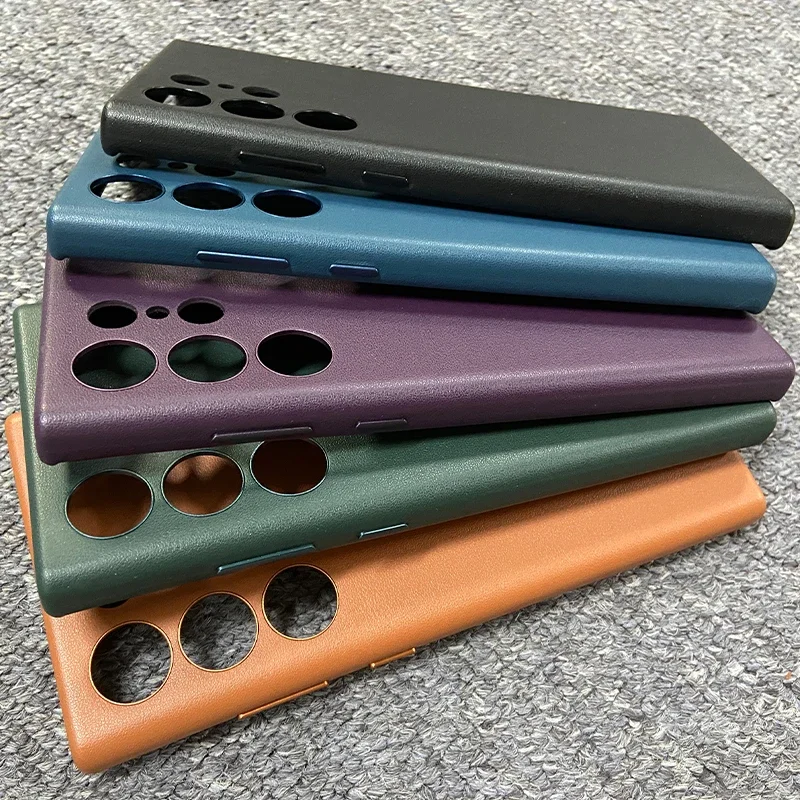 

Кожаный чехол для Samsung Galaxy S23 Ultra, высококачественный мягкий чехол, шелковистый сенсорный защитный чехол для Galaxy S22 Ultra S22 S23 Plus
