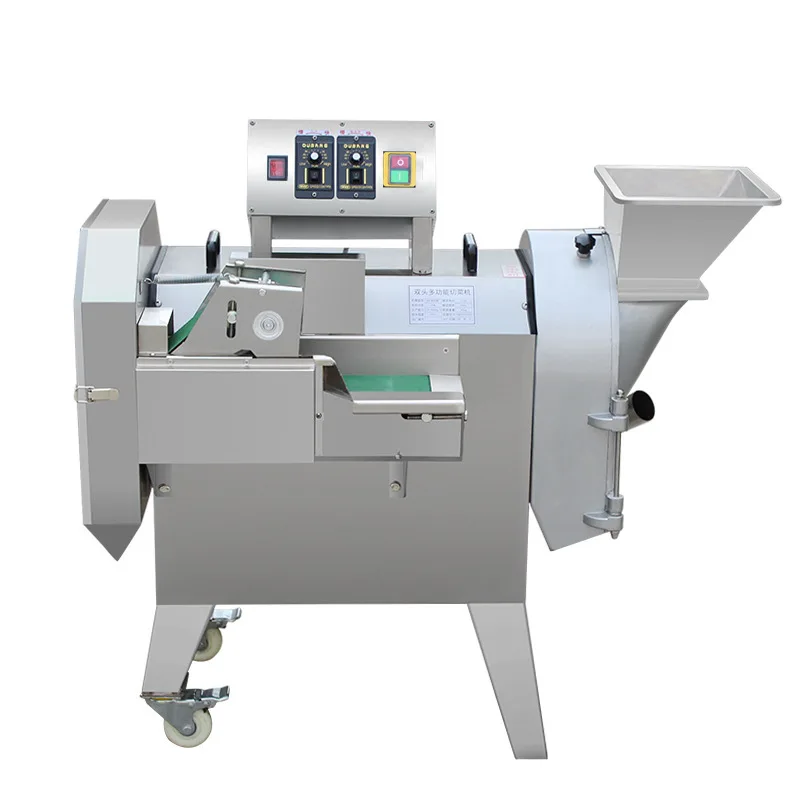 830 double head vegetable cutter commercial multi-function automatic canteen restaurant kitchen dicing and slicing machine