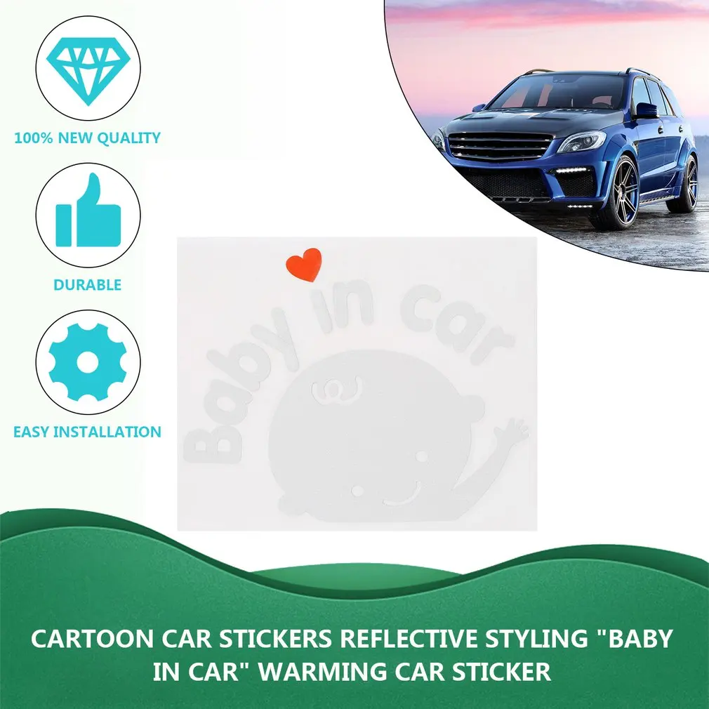 Creative 17*14 cm Baby On Board Baby In Car Car Sticker Waterproof Reflective Car Decal On Rear Windshield DIY Own Personalized