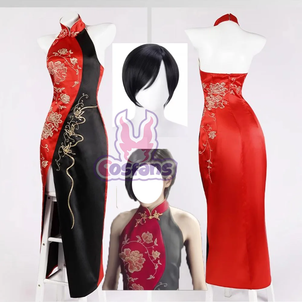 Anime Adaa Wongg Cosplay Costume Game Cosplay Women Men Sexy Cheongsam Dress Costume Adaa Cosplay Plus Size Wig Dress