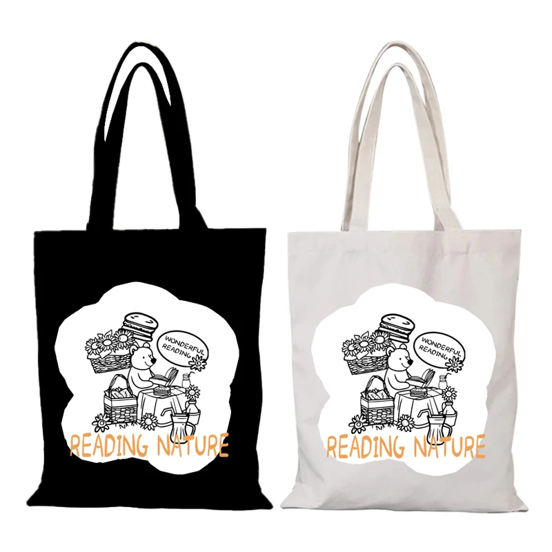 Cartoon Women's Shopping Bag Cute Man Tote Bag New Handbags Cloth Bags Eco Shopper Beach Canvas Handbag Shoulder Lady the Gift