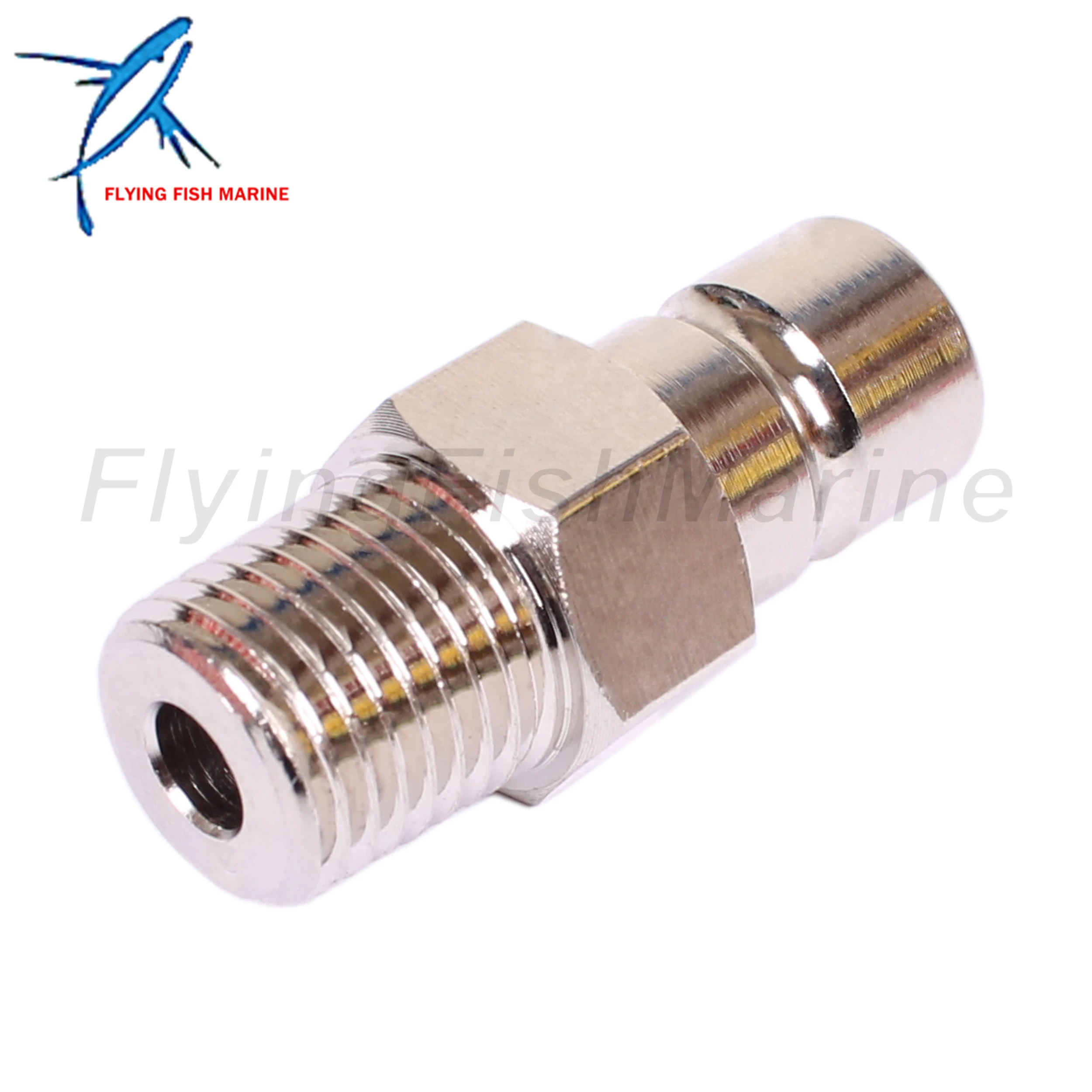 

Outboard Motor Fuel Line Connector Fitting 033496-10 for Honda 1/4" Npt Male Tank-Side, ('91 & Newer), Chrome Plated, Tank Side