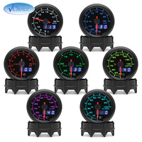 52mm 7 Colors Backlight Boost Psi / Water Temp / Volt / Vacuum / Tachometer RPM / Oil Temp / Oil Pressure Car Gauge Auto Meter