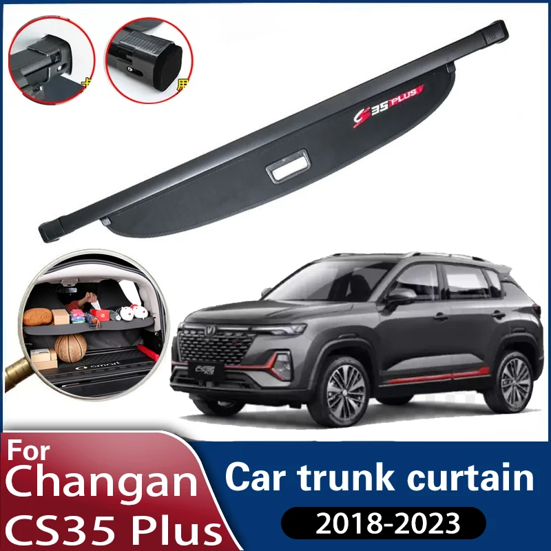 Car Trunk Curtain For Changan CS35 Plus 2020 Accessories 2018~2023 Car Trunk Covers Rear Rack Partition Shelter Auto Accessories