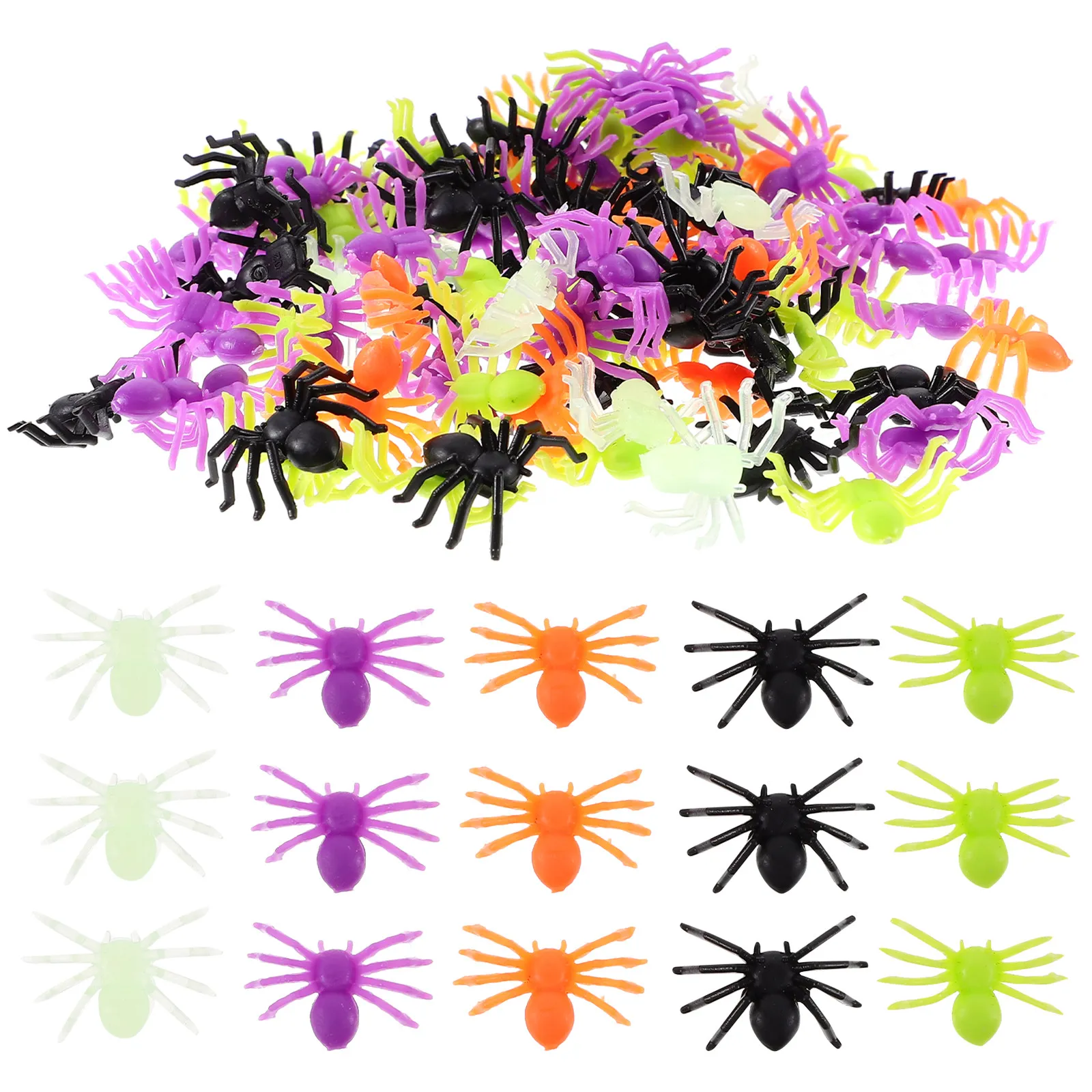

200Pcs Fake Spider Decors Halloween Decorations Party Trick Spiders Scary Realistic Plastic Spider Models for Kids Imagination