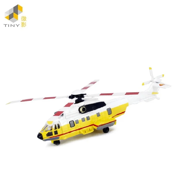 Tiny 1:144 She-ll Helicopter Super Puma Alloy Simulation Model Aircraft