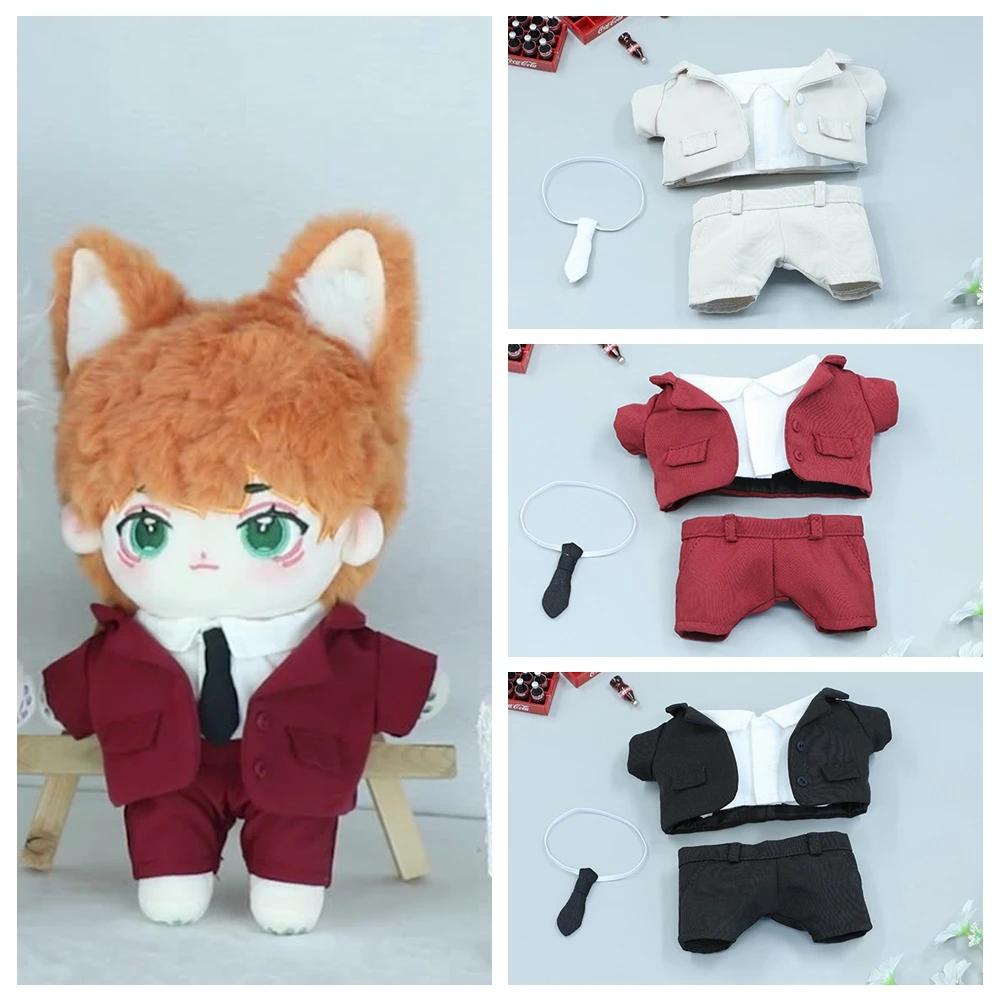 20 cm Exo Doll Clothes Coat+Pant+Tie Dress Up Suit Cool Stuff EXO idol Dolls DIY Gift Doll Accessories Fans Collection