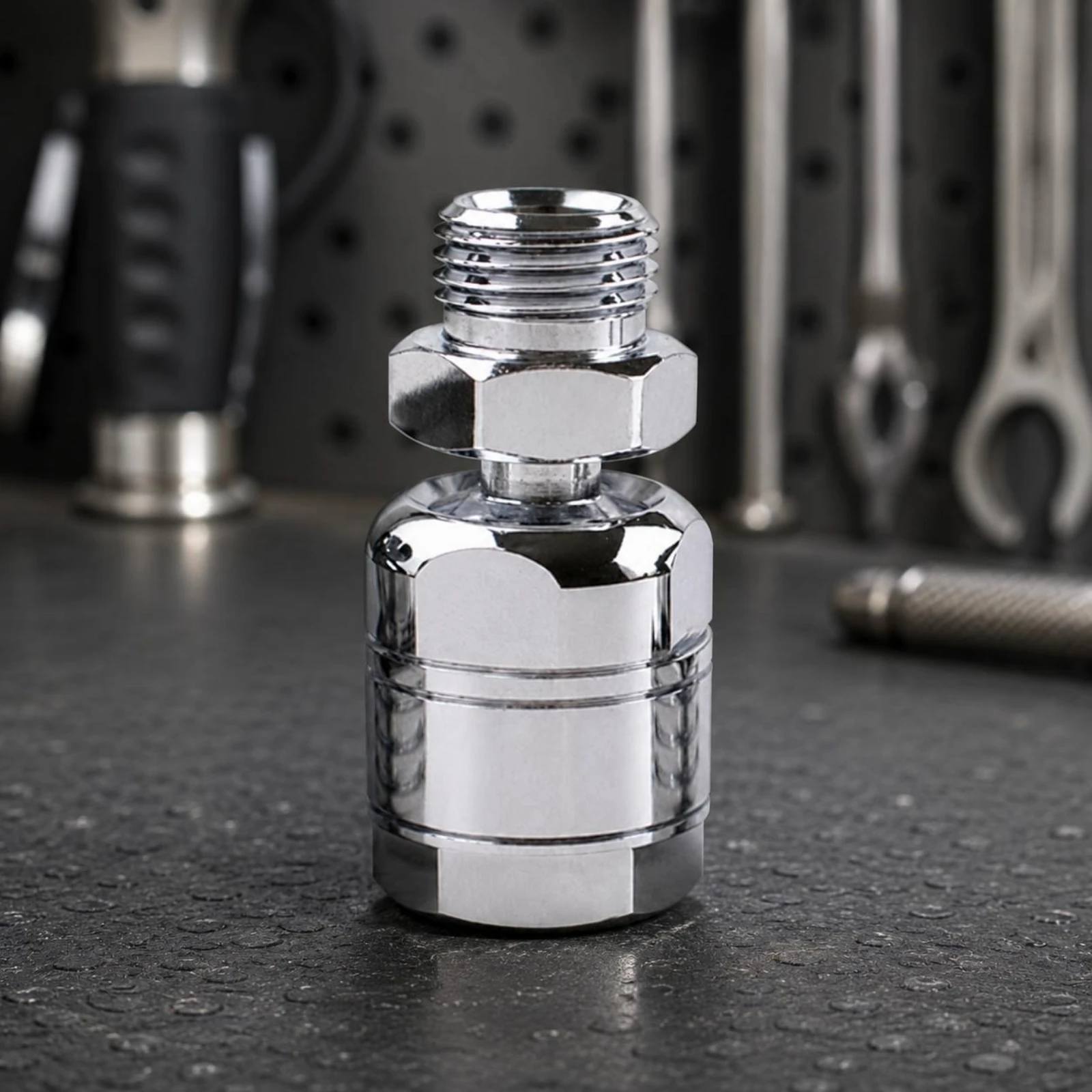 Second-Stage Regulator Adapter Polished Chrome Finish Regulator Swivel Adapter Underwater Gear Silver Metal Easy Installation