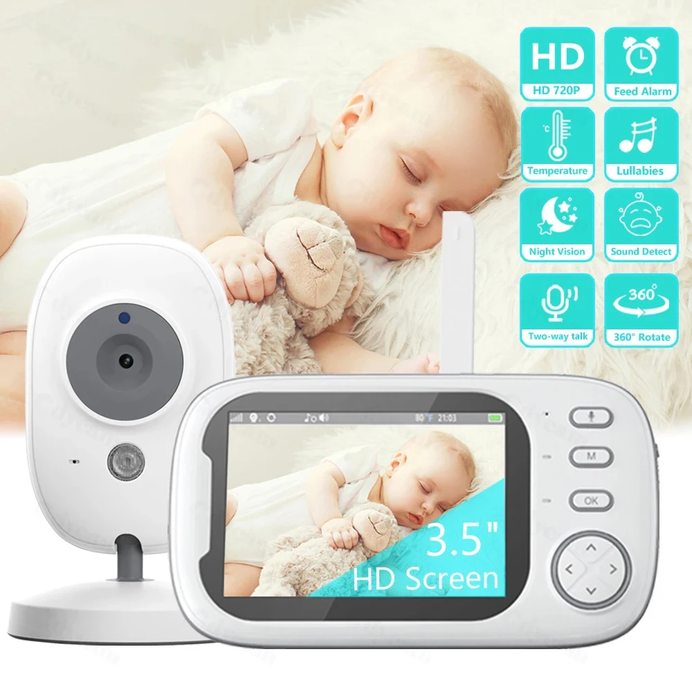 

New 3.5 inch Wireless Video Baby Monitor Night Vision Temperature Monitoring 2 Way Audio Talk Baby Nanny Security Camera