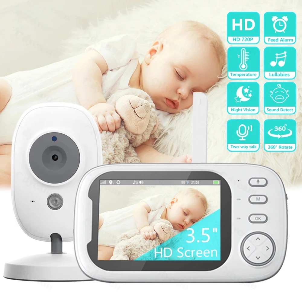 New 3.5 inch Wireless Video Baby Monitor Night Vision Temperature Monitoring 2 Way Audio Talk Baby Nanny Security Camera