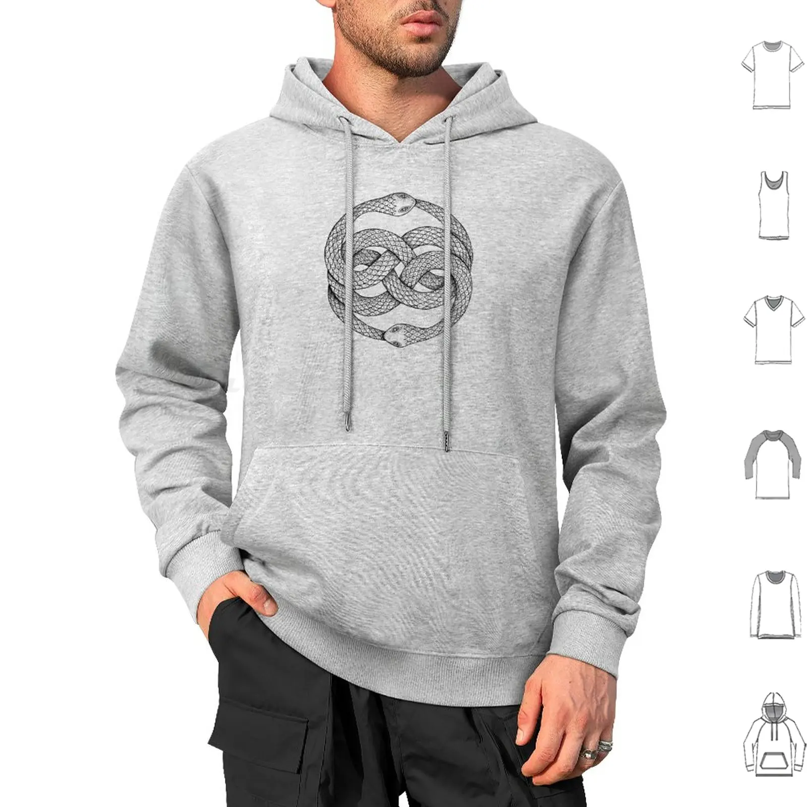 The Auryn Hoodies Long Sleeve 80S Snakes Neverending Story Movie Book Crest Black And White The Neverending Story