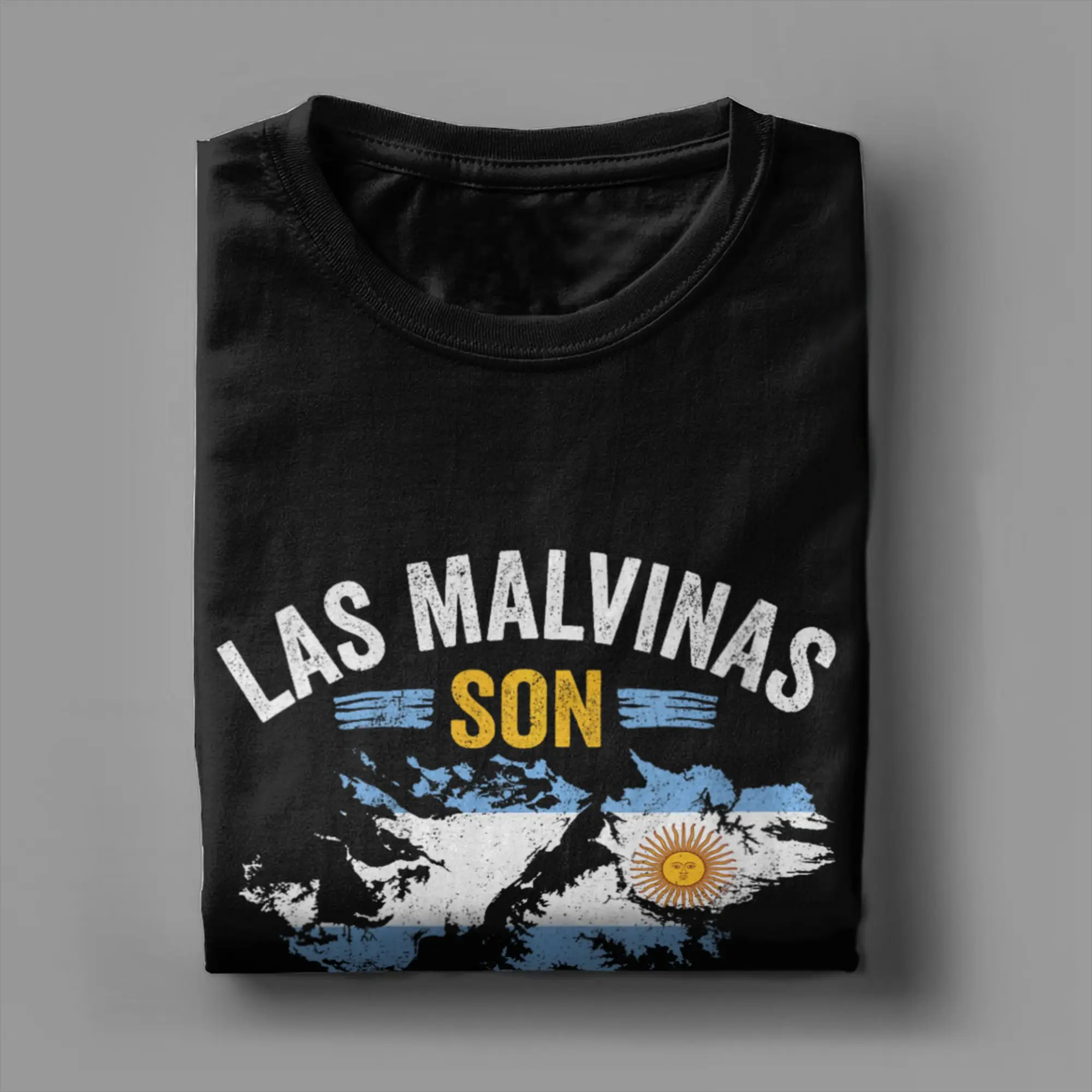 Las Malvinas Son Argentinas Argentinische Latino-Immigranten T-Shirts Herren Baumwoll-T-Shirts mit Rundhalsausschnitt Kurzarm-T-Shirts – Detail 4