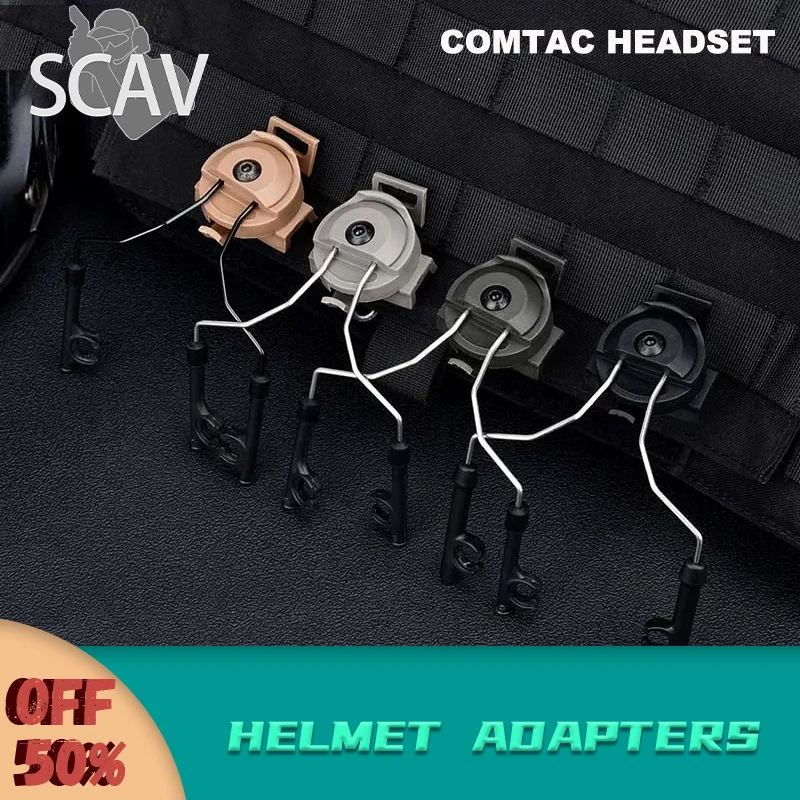 Canceling Headphone Holder Fast Helmet ARC Rail Adapter Set COMTAC II Series Tactical Shohoting Headset Accessories