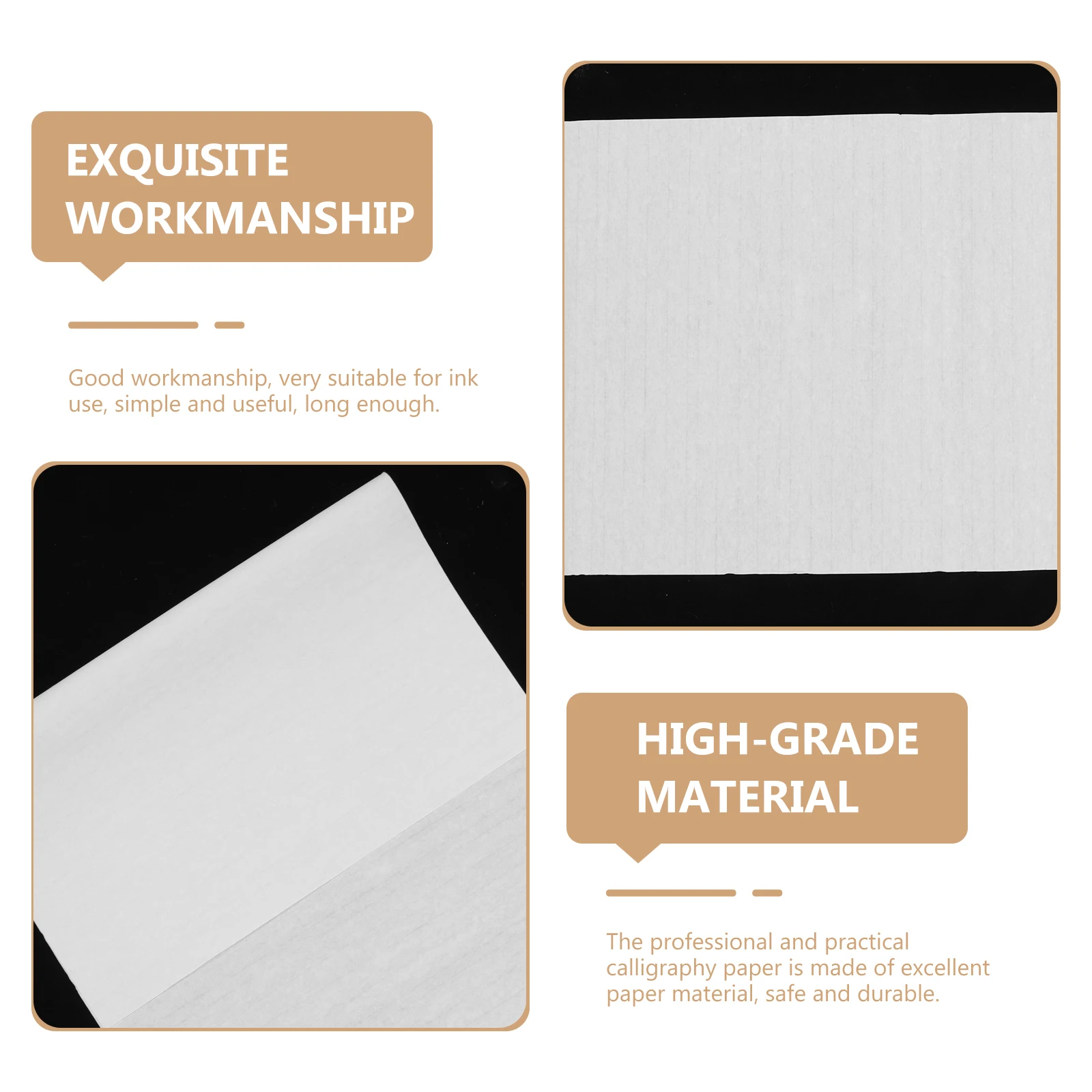 

100 Sheets Half Cooked Rice Chinese Ink Painting Calligraphy Writing Practice Xuan Paper Retro Blank Training Paper For