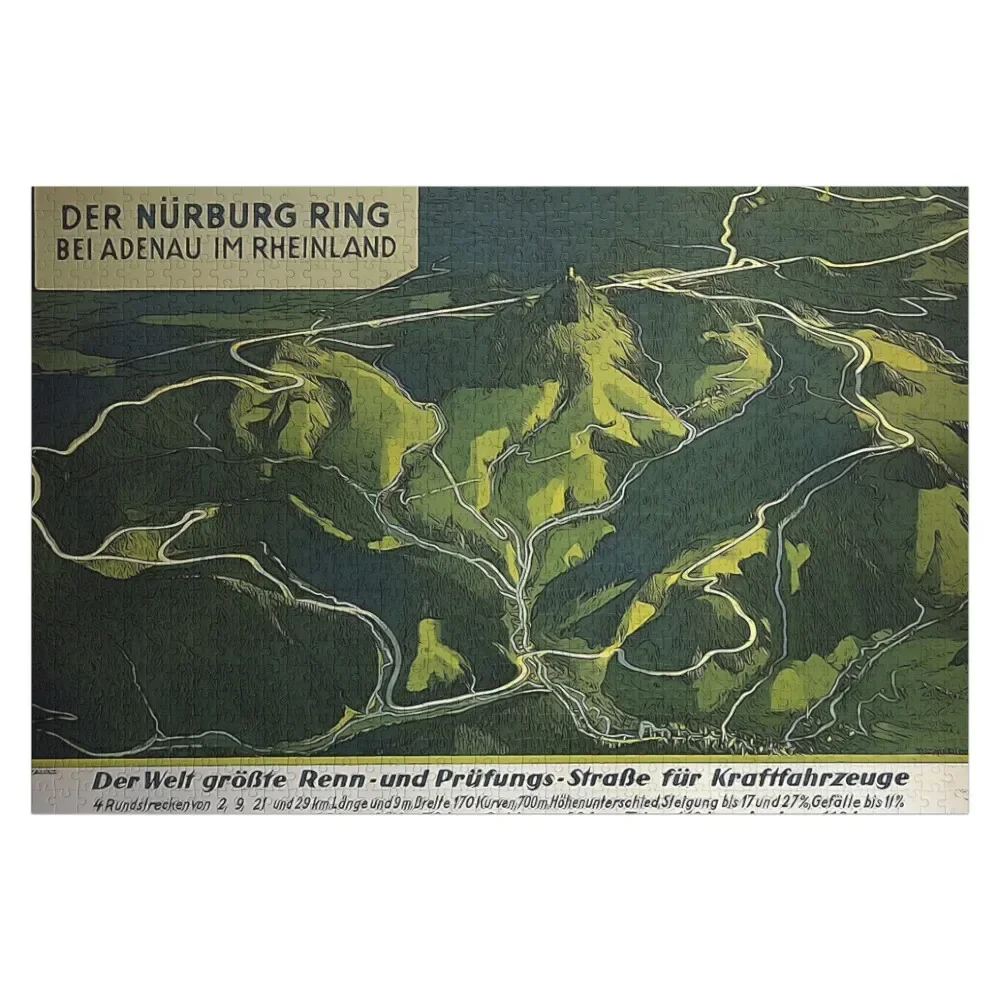 Old Nürburgring Nordschleife Map Jigsaw Puzzle Personalised Name Wooden Boxes Works Of Art Adult Wooden Puzzle