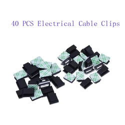 40 PCS Adhesive Cable Clips For Cable Management Wall Under Desk Lights Car Dash Cam Ethernet Electric Wires Small