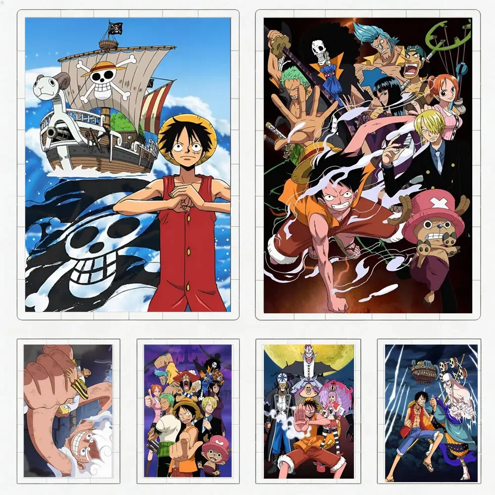 One Piece Anime 5D Full Round Drill Diamond Painting Straw Hat Mosaic Embroidery Art Home Wall Decor DIY Craft