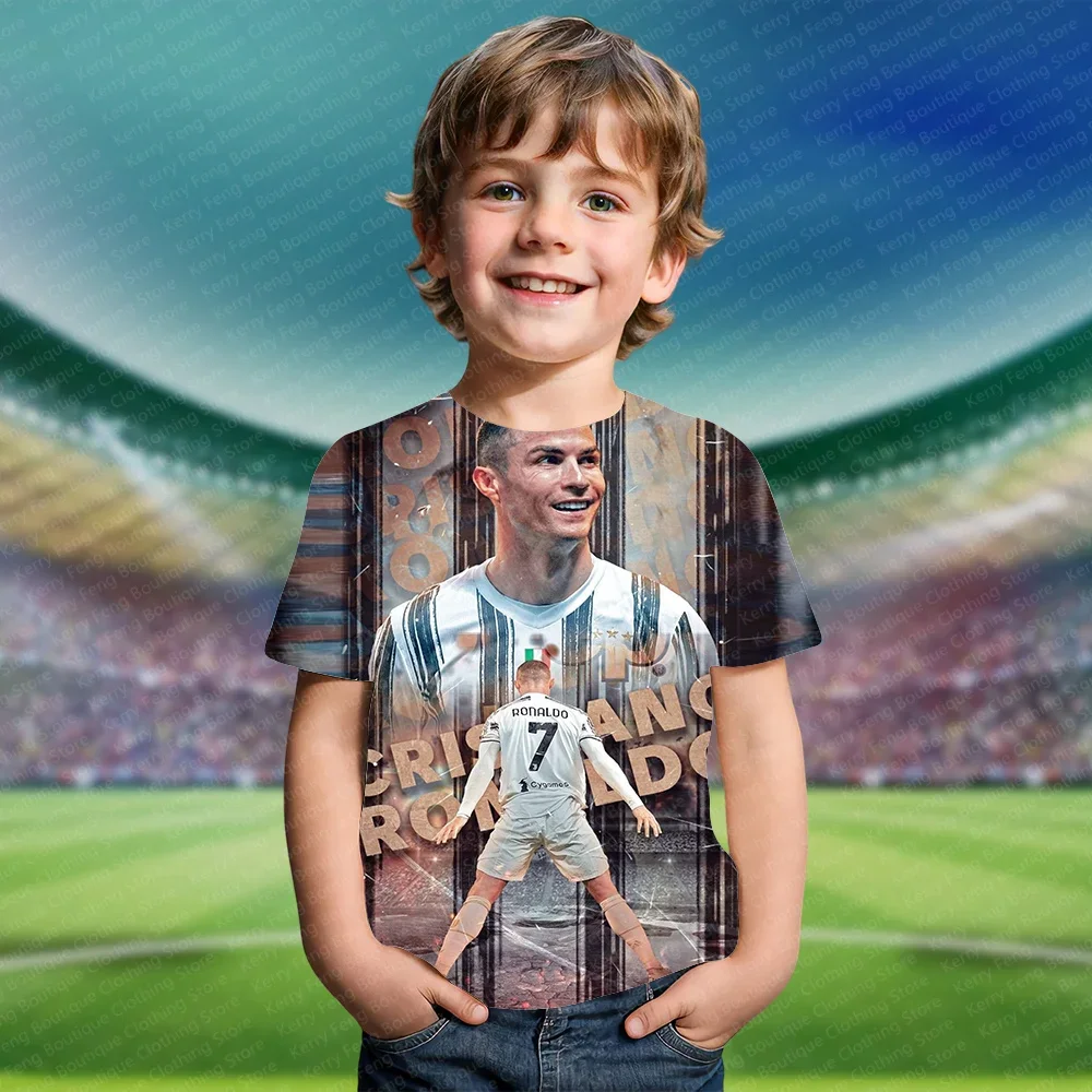 

Classic Ronaldo 3D Printed T-shirt Short Sleeve Summer Daily Football Fan T-shirt Kids Adult Comfortable Short Sleeve