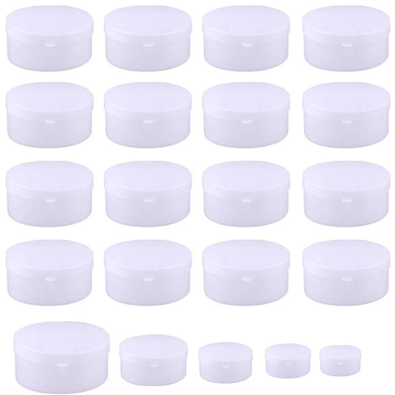 

30pcs Empty 5g-100g Mini White Plastic Cosmetics Jars Portable Sample Jar Pot Travel Refillable Containers For Face Cream Lotion