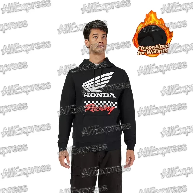

Honda Hoodies Fashion Factory Racing Team Wing Men's and Women's Autumn and Winter Sports Pullovers 100% Cotton Velvet Sweater