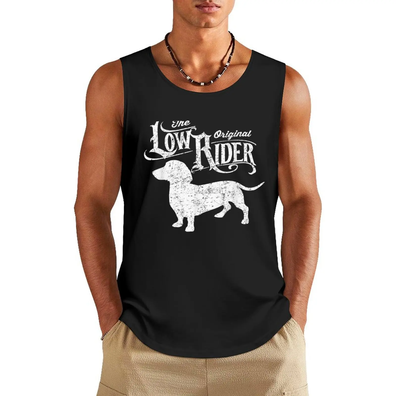 

The Original Low Rider Dachshund Dog Funny Dachshund Tank Top Sports shirt man Men's sports t-shirt