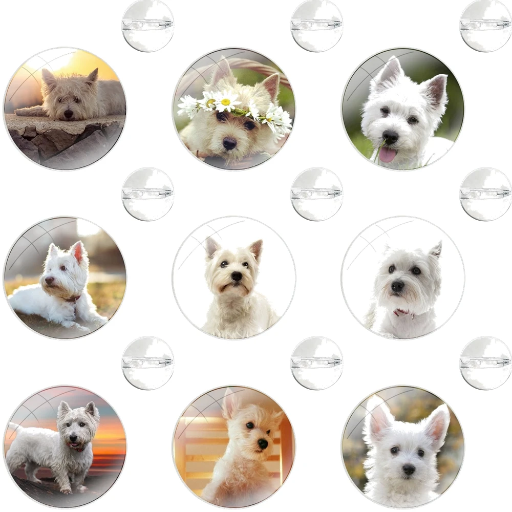 Pins Badge Metal Brooches For Clothes Backpack Decoration gift Terrier Westie Dog