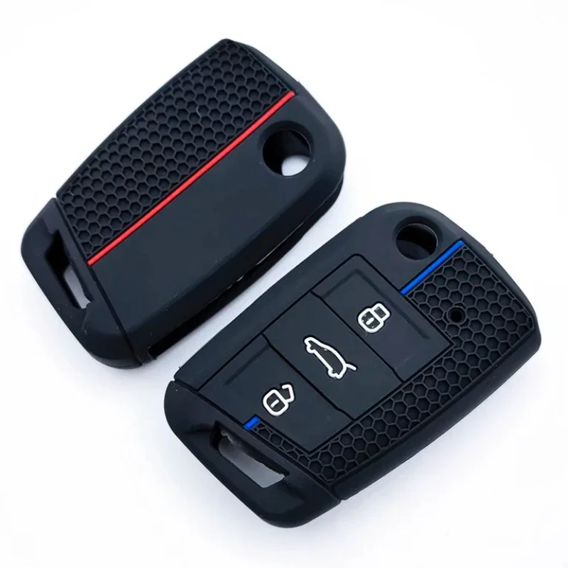 غطاء حافظة مفتاح السيارة عن بعد لسيارة VW Golf 7 GTI POLO T-Cross T-Roc Touran Tiguan Skoda Octavia Rapid Kodiaq Fabia Seat Ibiza Leon #1