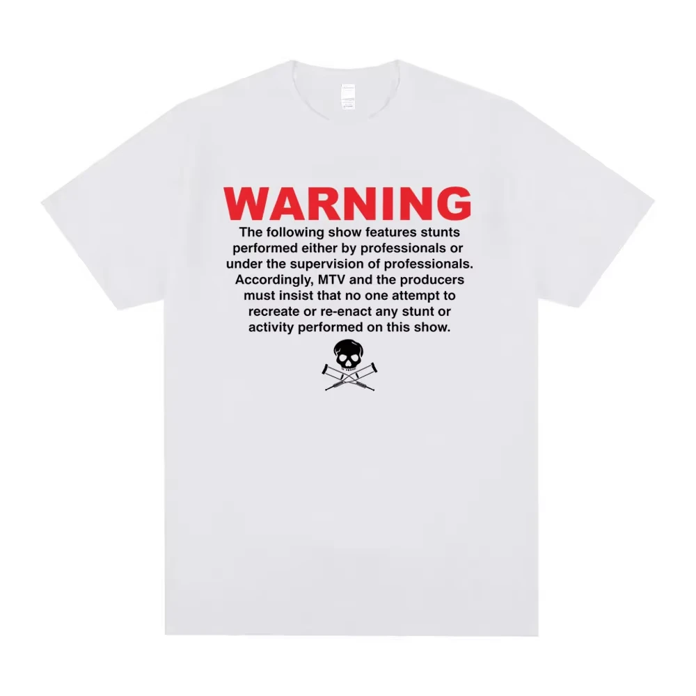 2026 New Warning Jackass Skeleton Crutches Graphic T-shirt Men Women Fashion Casual T Shirts Men's Vinta