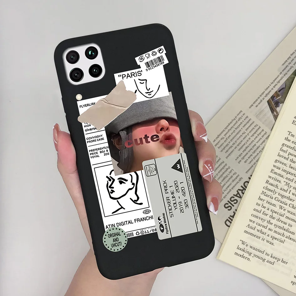 Case For Huawei P40 lite 4G Fashion Matte Cute Girl Flower Silicone Phone Cases For Hauwei P40 lite P40lite P 40 lite Funda Capa