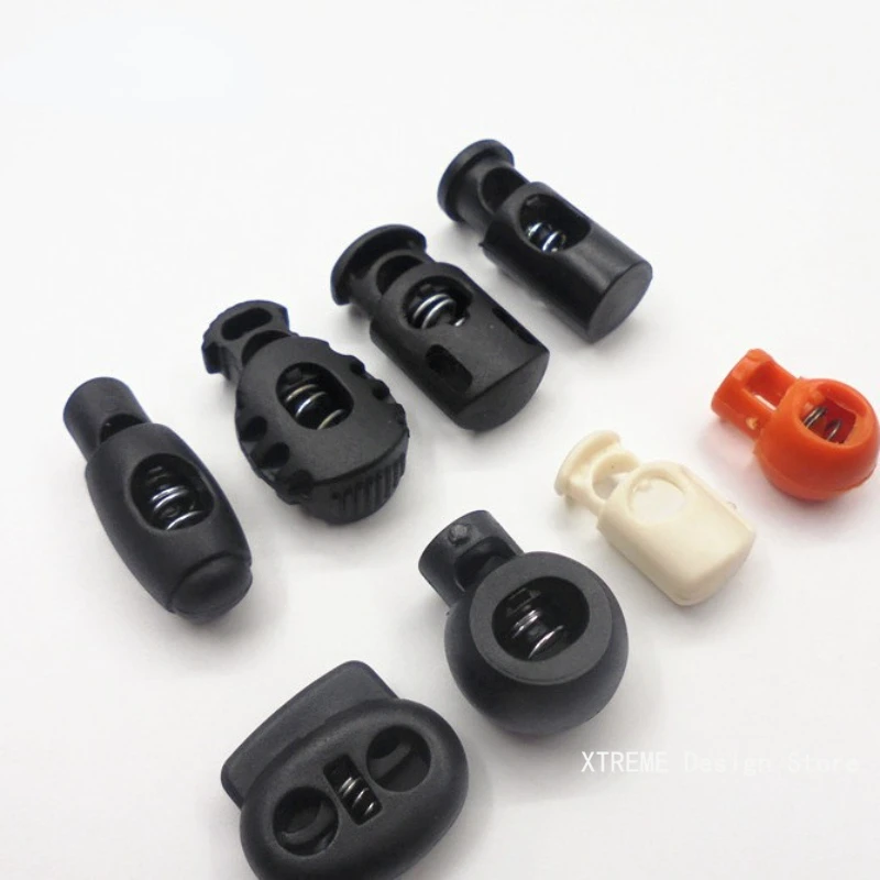 1 Pair Cord Lock Toggle Clip Stopper Plastic Black For Bags/Garments Bag Accessories 12 Styles