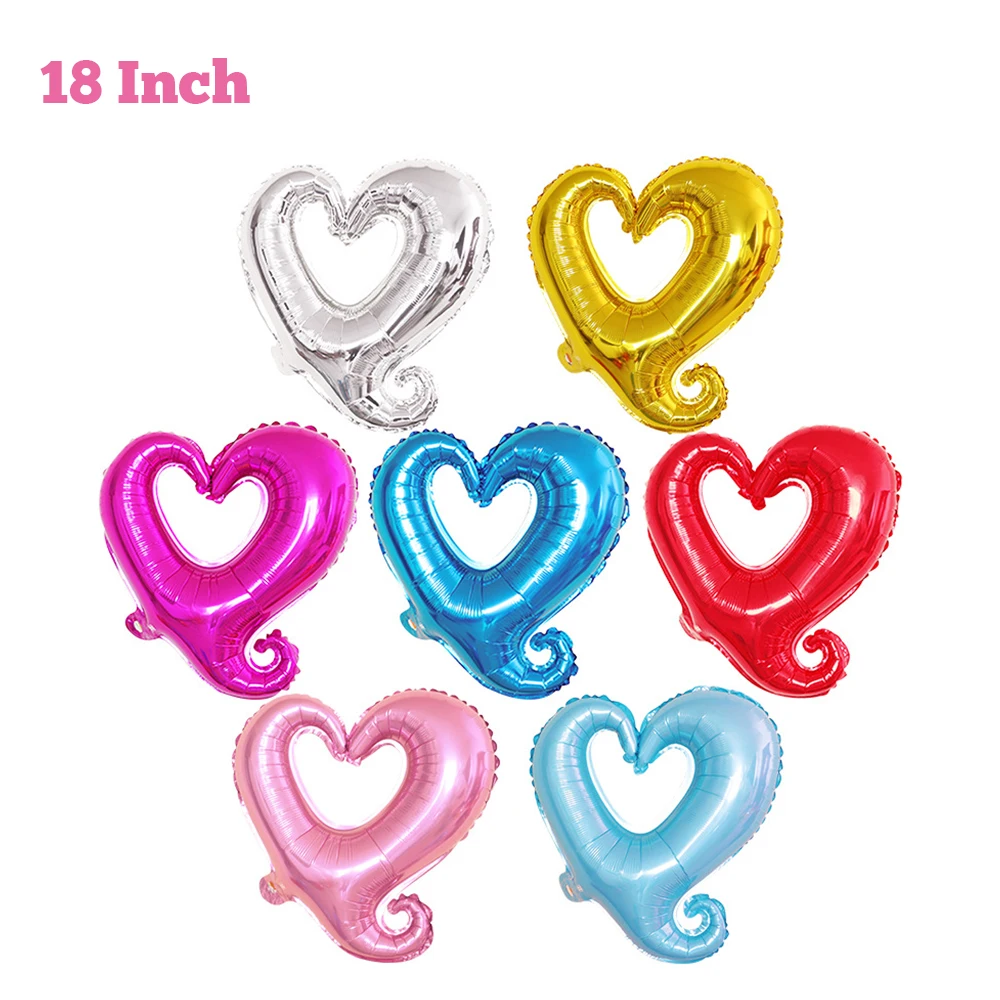 18-Zoll-Herz-Folienballons, bunte romantische Haken, herzförmige Heliumballons, Valentinstag, Hochzeit, Party, Dekorationen, Zubehör – Detail 4