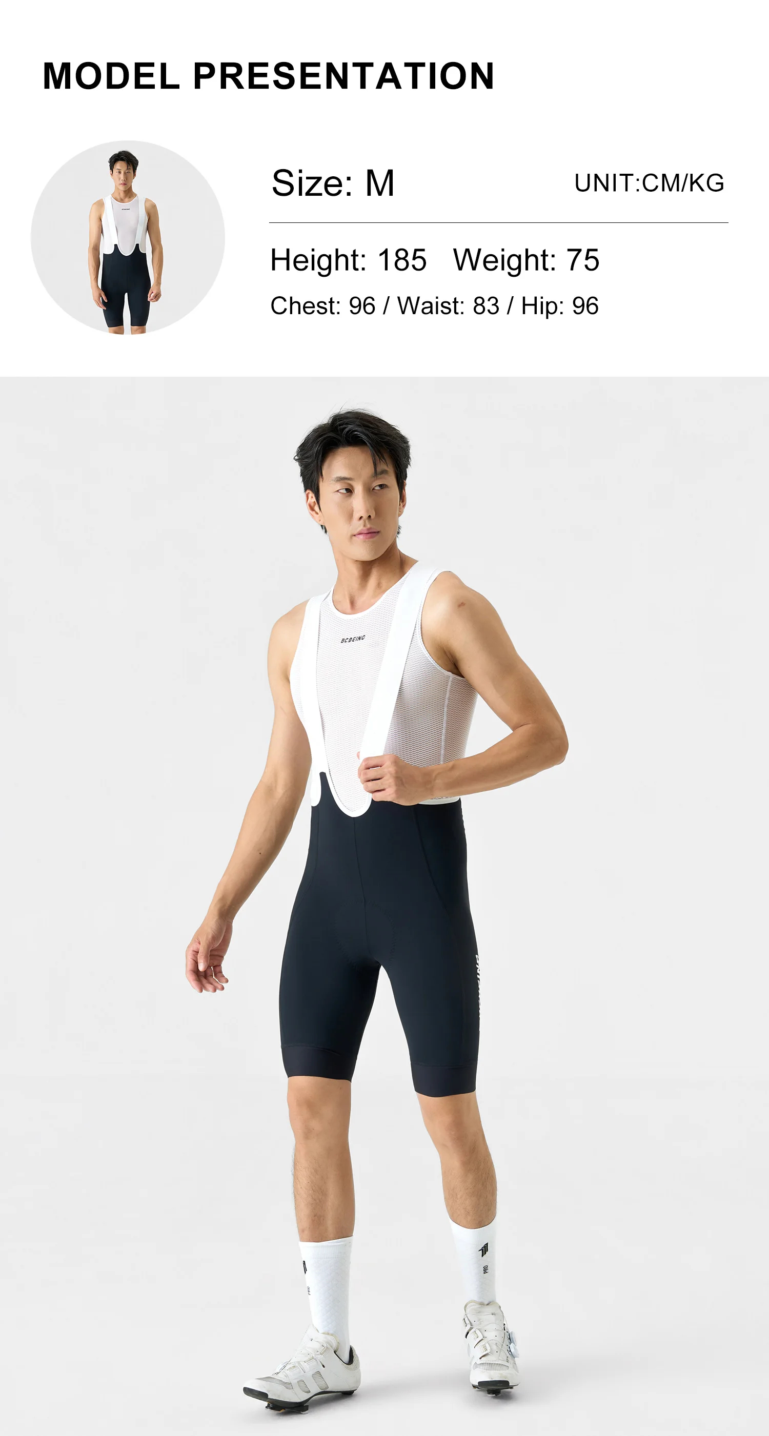 BCBE-ING Herren Pro Race Level Radhose mit Träger 7-Stunden-Elastikpolster Radhose mit hoher Taille 4-Wege-Stretch – Detail 11