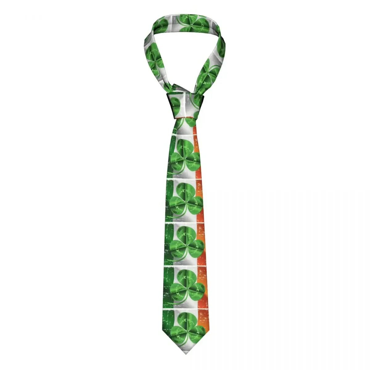 Classic Irish Shamrock Ireland Flag Neck Tie Men Custom Silk St Patricks Day Necktie for Business Gravatas