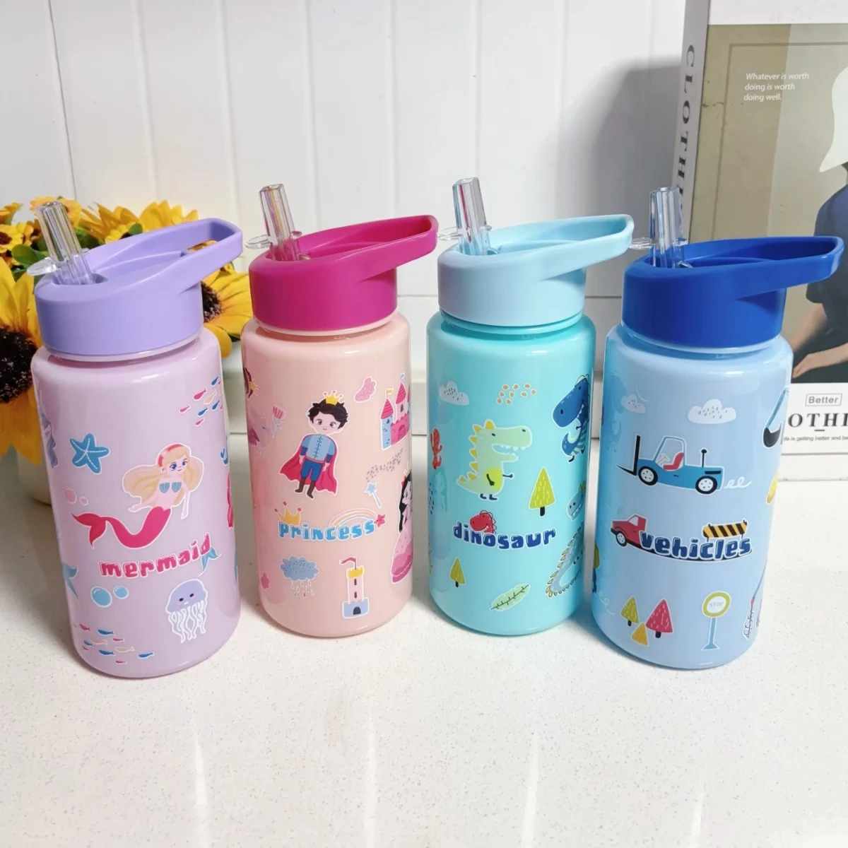 Tragbarer 500 ml Kinder-Wasserbecher, auslaufsicher, für Camping, Wandern, Schule, Geschenk für Eltern