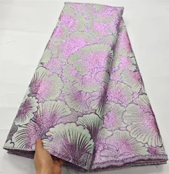 African Jacquard Brocade Luxury Fabric For Women Floral Damask Dress Material Nigerian Gilding Lace Brocard Tissu 5 Yards DJB78