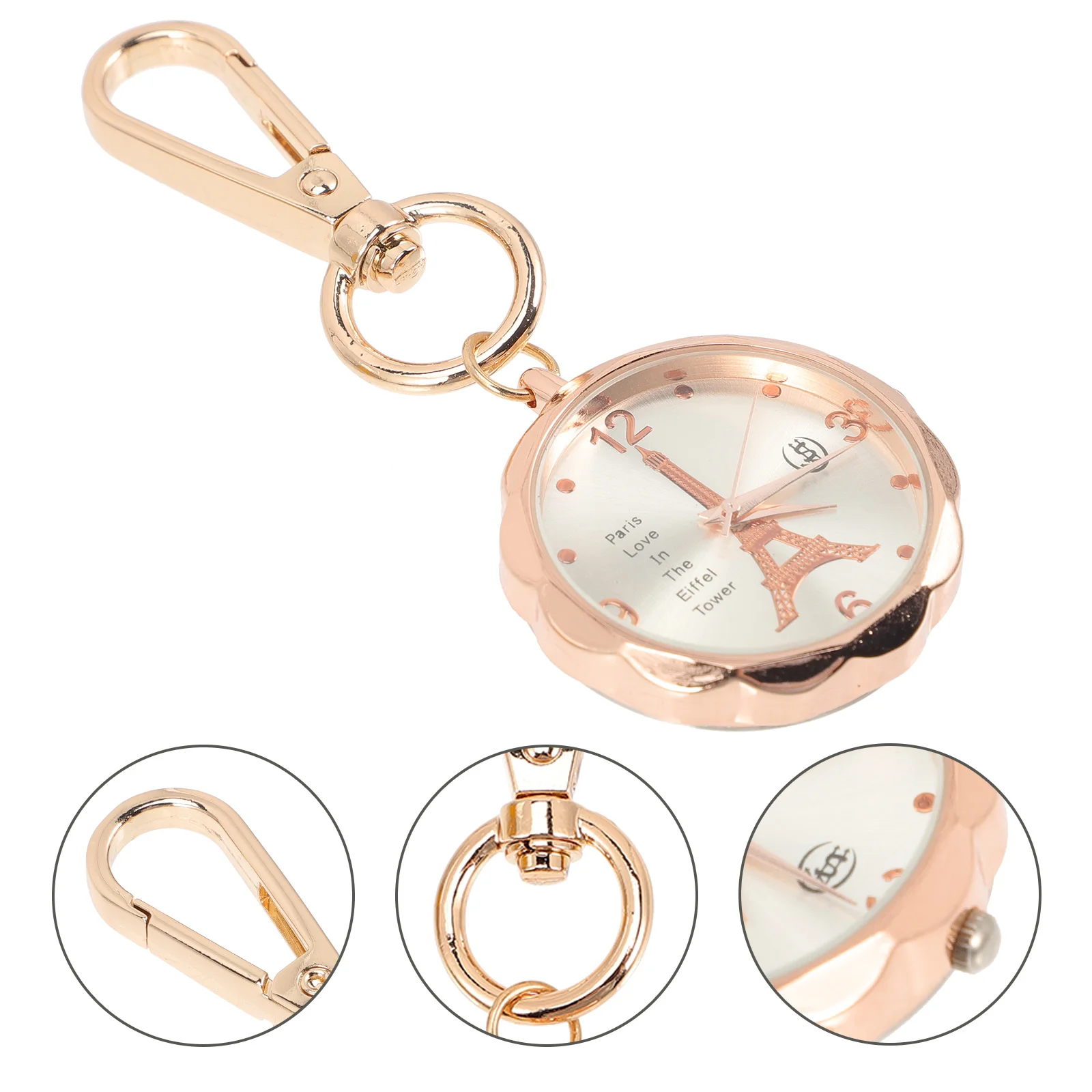 

Alloy Nurse Pocket Watch Vintage Style Arabic Numerals Large Face Practical Hanging Brooch Luminous Clip-on Watch for Men Women