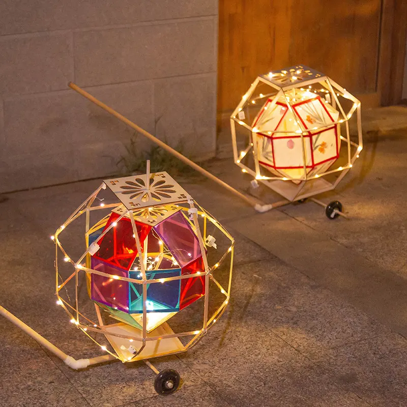 

Lantern Festival lantern handmade DIY material package New Year's ancient style intangible cultural woven flower lamp