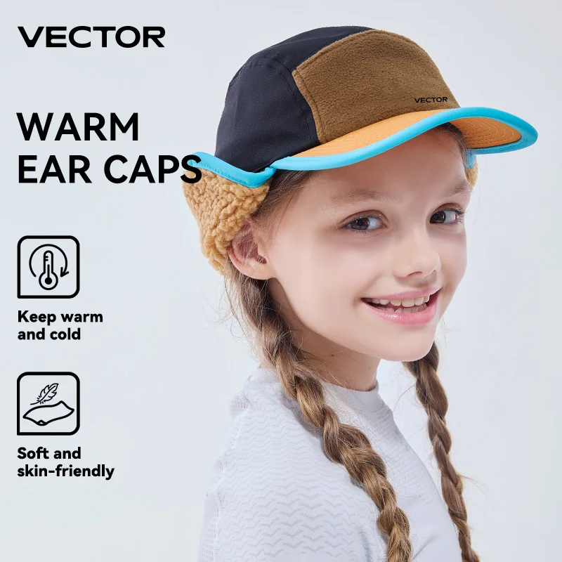 

VECTOR Eskimo Children's Lamb Fleece Ear Protection Hat Is Cold Resistant Warm Soft and Skin Friendly with A Three-dimensional