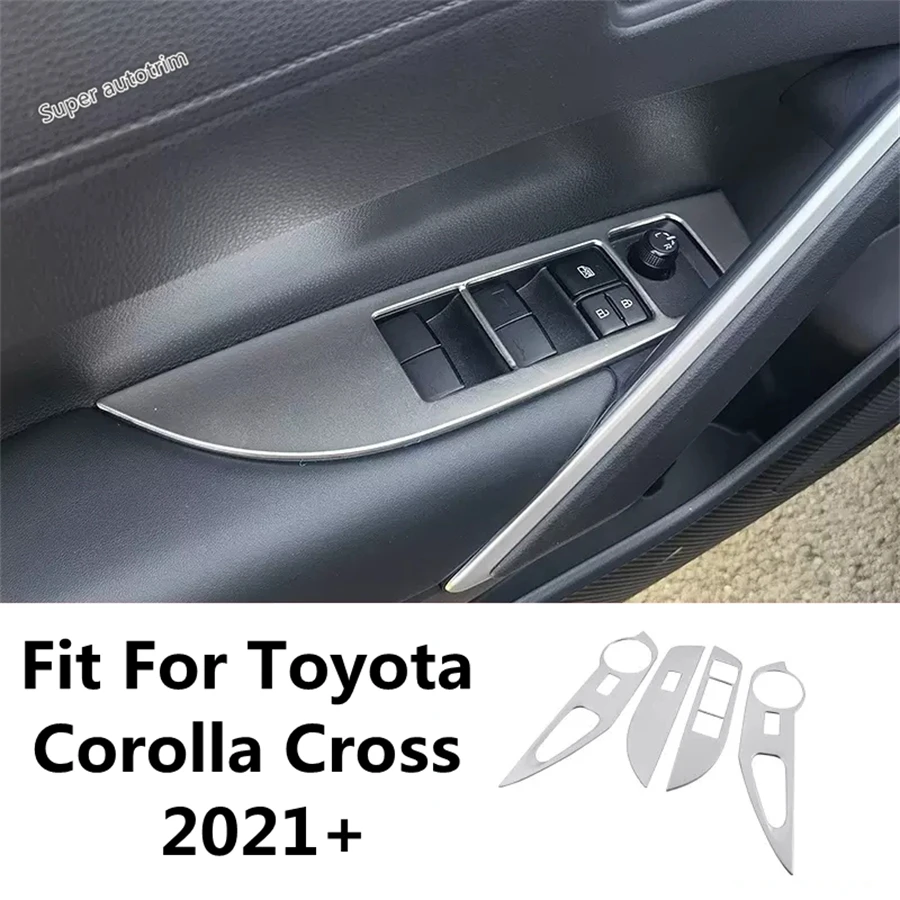 

Door Armrest Window Lift Button Switch Panel Decor Cover Trim For Toyota Corolla Cross XG10 2021 - 2024 Accessories Interior Kit