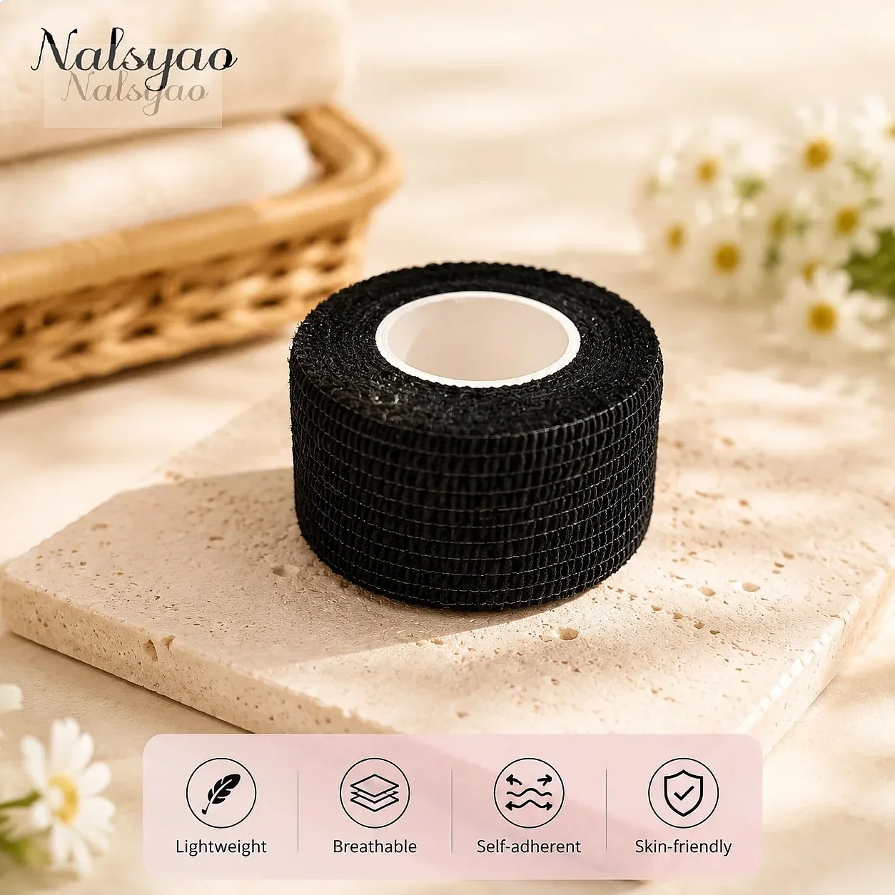 Kinesiology Tape Self Adherent Cohesive Bandage Wrap Stretch Non Woven Self Adhesive Athletic Elastic Support