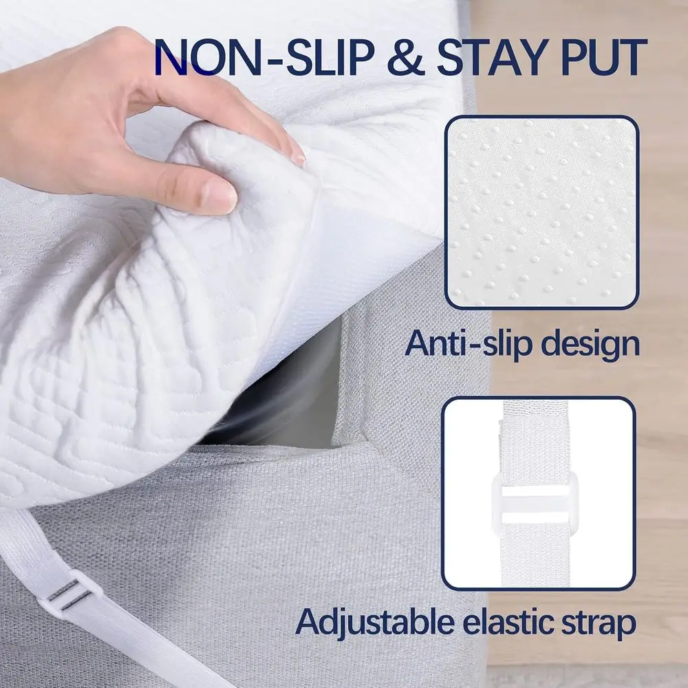Colchón de espuma viscoelástica de Gel de 3 pulgadas, almohadilla refrescante de alta densidad tamaño Queen, almohadilla de cama con alivio de presión (con extraíble y lavable)