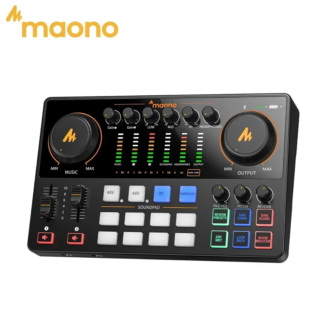 In stock Maono E2 GEN2 Upgraded Professional Audio Interface 2 XLR Input 48V Phantom Power Live Streaming Podcasting